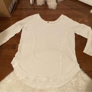 Free People Textured White Top